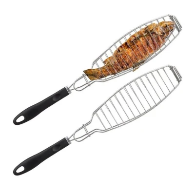 Abbildung von relaxdays Grillguthalter Fischbräter 2er Set, Edelstahl