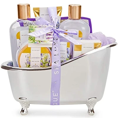 Abbildung von SPA LUXETIQUE Bade Geschenkset für Frauen 8tlg Lavendelduft Wellness Set Frauen, Geburtstagsgeschenk Beauty mit Deko Badewanne, Weihnachtsgeschenke, Muttertagsgeschenk