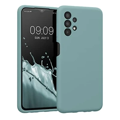 Abbildung von kwmobile Handyhülle kompatibel mit Samsung Galaxy A13 4G Hülle gummierte Handy Case aus Silikon in Arctic Night