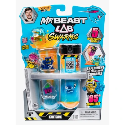 Abbildung von MrBeast Lab Swarms, Atomic Serie, Labor Packung, Experimentieren, Wasser hinzufügen, Reagenzglas schütteln, 2/5 Mini Monster Sammelfiguren (2,5 cm) von Swarms enthüllen, 85+ Stück zum Sammeln