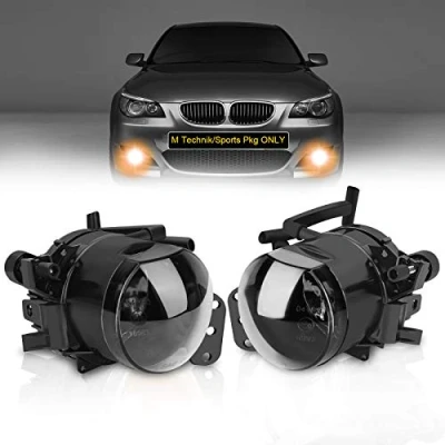 Abbildung von TangMiGe Nebelscheinwerfer für BMW 5er (E60 E61, 525i 525xi 528i 528xi 530i 530xi 535i 535xi 545i 550i), 07/2003 09/2010, Alle nur M Paket Stoßstange/M Tech Sport, 1 Paar, Schwarz Smoke Objektiv
