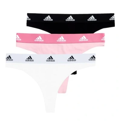 Abbildung von adidas Sportswear Thong 3 PACK String, Damen, Größe: Large, White/black/pink