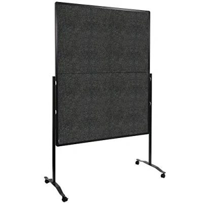 Abbildung von Legamaster Premium Plus Moderationswand klappbar anthrazit 150x120 cm doppelseitig, mit Filz bezogenes Pinboard einsetzbar als Trennwand inkl. 4 feststellbaren Rollen und Papierhaken