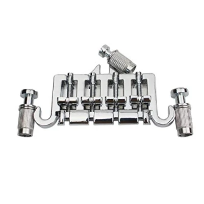 Abbildung von Guyker 3 Point 4 String Bass Bridge Tailpiece Zinc Alloy Bridges with Saddle Replacement Parts for Gibson EPI Style (BG004)
