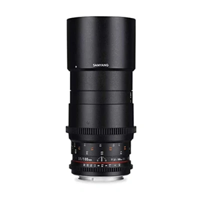 Abbildung von Samyang 100/3,1 Objektiv Makro Video DSLR Canon EF manueller Fokus Videoobjektiv 0,8 Zahnkranz Gear, Makroobjektiv schwarz