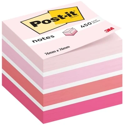 Abbildung von Post it Sticky Notes Cube Pastell Farben: Collection, 1 Block, 450 Blatt, 76 mm x mm, Pink, Weiß, Orange Selbstklebende Notizzettel für Notizen, To Do Listen und Erinnerungen