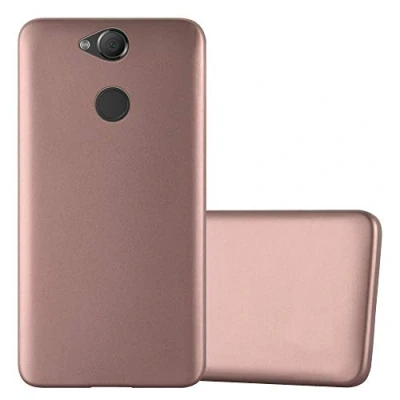 Abbildung von Cadorabo Hülle kompatibel mit Sony Xperia XA2 Schutzhülle TPU Silikon Case Metallic Design Slim Kratzfest Weiche Gummi Rundumschutz für in Rosa