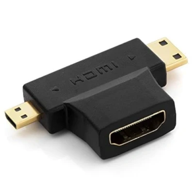 Abbildung von deleyCON mini + micro HDMI DUAL Adapter Buchse zu Kabel