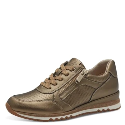 Abbildung von MARCO TOZZI Damen Sneaker flach Vegan Freizeit, Gold (Dark Gold), 38 EU
