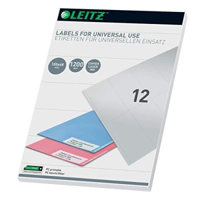 Abbildung von Leitz PC beschriftbare Universal Etiketten 105 x 48 mm, Weiß, 61760001