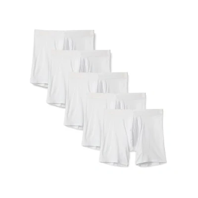 Abbildung von Amazon Essentials Herren Baumwolljersey Boxershorts, 17,8cm, 5er Pack, Weiß, XL