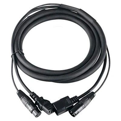 Abbildung von Pronomic Stage IECD 2.5 DMX Hybridkabel C/DMX (Kombi Kabel für Stromversorgung und Signal, Länge: 2,5 m) Schwarz