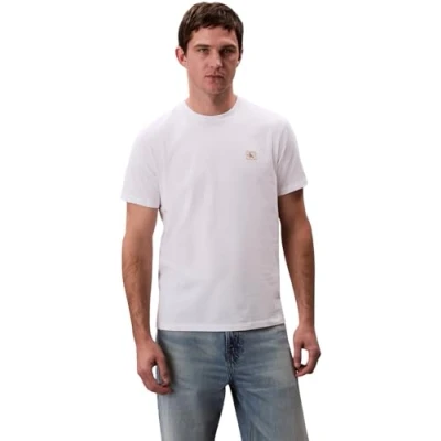 Abbildung von Calvin Klein Jeans Badge Classic TEE Tshirt basic, Herren, Größe: Small, Bright white