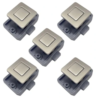 Abbildung von MTSmart RV Metall Druckknopf Schrank Schlösser, Quadratischer Schlösser für Wohnmobile, Wohnwagen, Boote, Yachten, Marine,Wohnmobile Schlüssellose (Perlnickel 5PC)