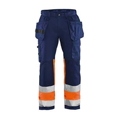 Abbildung von Blaklader 155818118953C46 High Vis Arbeitshose mit Stretch, Marineblau/Orange, Größe C46