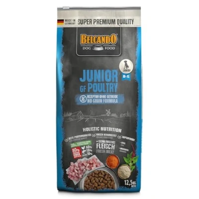 Abbildung von BELCANDO Junior GF Poultry [12,5 kg] getreidefreies Hundefutter Trockenfutter ohne Getreide für Junge Hunde Alleinfuttermittel ab 4 Monaten