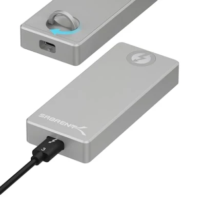 Abbildung von SABRENT Thunderbolt NVMe Gehäuse, m2 SSD Adapter 40Gbps (M Key) Werkzeuglos (EC T3NS)