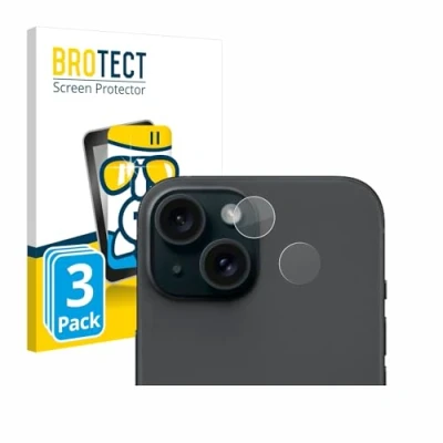 Abbildung von BROTECT Schutzglas für Apple iPhone 15 (NUR Kameraschutz) (3 Stück) Schutzfolie Panzer Folie Glas [Extrem Kratzfest 9H, Anti Fingerprint,