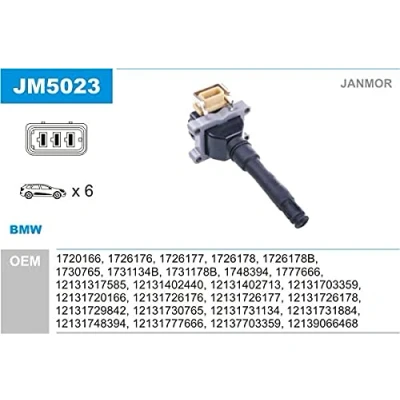 Abbildung von JANMOR JM5023 Zündspule BMW: 3 Limousine, Coupe, Cabrio