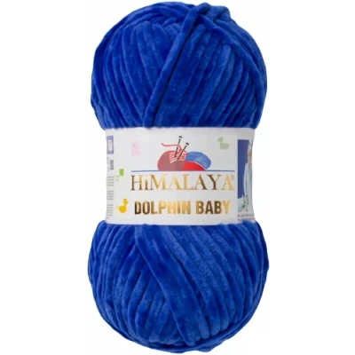 Abbildung von Himalaya Strickfein Dolphin Baby Bulky Chenille Garn 80329 blau Häkelwolle, 120 m (Einzel Pack, 1 St., Wolle), Superbauschiges