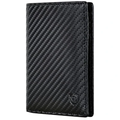 Abbildung von VON HEESEN® Leder Geldbörse Herren &amp; RFID Schutz I Echtleder Geldbeutel für Männer Damen Portemonnaie Brieftasche Wallet Portmonee (Carbon Schwarz)
