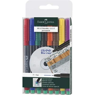 Abbildung von FABER CASTELL 1513 09 Marker MULTIMARK permanent, Stärke: F, 8er Etui