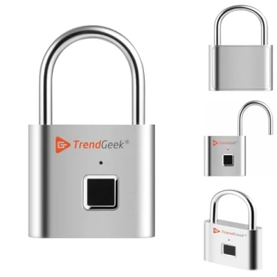 Abbildung von Technaxx TG 131, Herkömmliches Vorhängeschloss, Biometrischer Schlüssel, Metallisch, U förmig, 1,3 cm, 7,5 cm