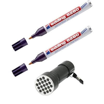 Abbildung von UV Marker Securitas e 8280, Rundspitze 1,5 3mm, farblos (Uv + Lampe 21 LED, 1)