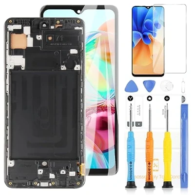 Abbildung von LCD Display für Samsung Galaxy A71 2020 A715 A715F SM Bildschirm Touchscreen Montage Ersatz Glas Digitizer mit Werkzeugen (INCELL, Schwarz Rahmen)