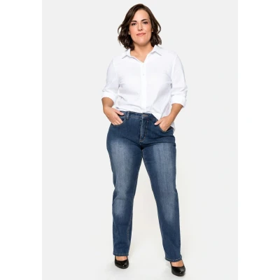 Abbildung von Sheego Jeans Straight Leg, Damen, Größe: 40, Blue denim