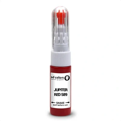 Abbildung von SD COLORS Jupiter Red 589 Ausbesserungslackstift Reparaturset 20 ML Kratzer Chip Pinsel Farbcode