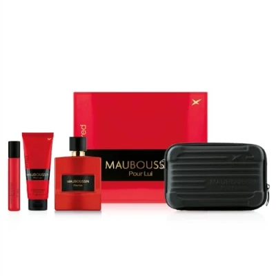 Abbildung von Mauboussin Prestige 2024 Pour Lui In Red: Eau de Parfum 100 ml, Duschgel 75 Travel Spray 20 ml &amp; Umhängetasche