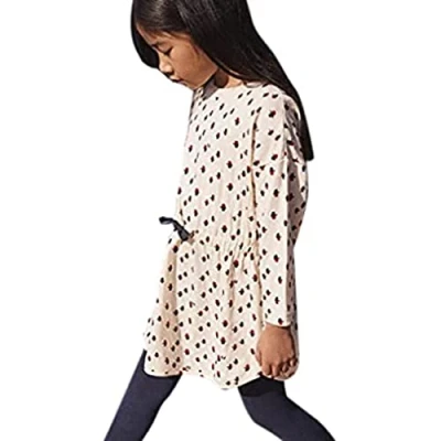 Abbildung von Petit Bateau Mädchen Langarmkleid, Weiss Avalanche / Mehrfarbig, 5 Jahre