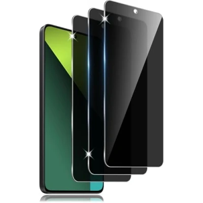 Abbildung von Vsjnk Anti Spähen Sichtschutz fur Xiaomi Redmi Note 13/Redmi 13 Pro mit 3 Stück Privatsphäre Tempered Glass Folie 9H Panzer Schutz Glas HD Displayschutzfolie,kompatible