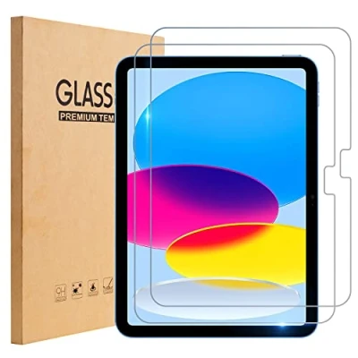 Abbildung von TOPESCT Displayschutzfolie für iPad der 10. Generation (27,7 cm (10,9 Zoll), Modell 2022, Generation), 9H Hartglasfolie, kratzfest, 2 Stück