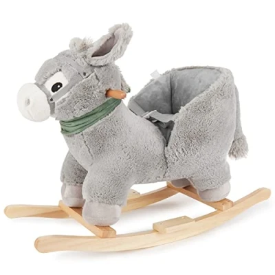 Abbildung von Bieco Plüsch Schaukeltier Esel 73,5x33,5x61cm Schaukelpferd Baby Kinderschaukel Indoor Wippe ab 9 Monaten
