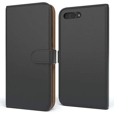 Abbildung von EAZY CASE Tasche kompatibel mit Honor 10 Schutzhülle Standfunktion Klapphülle im Bookstyle, Handytasche Handyhülle Flip Cover Magnetverschluss und Kartenfach, Kunstleder, Schwarz