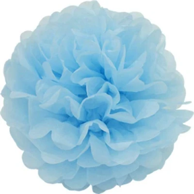 Abbildung von Creativery 1 Papier Pompon 35cm NEU (hellblau 311) // Pompoms Bommel Kugel Seidenpapier Pom Deko Hängedeko Raumdeko Blumen