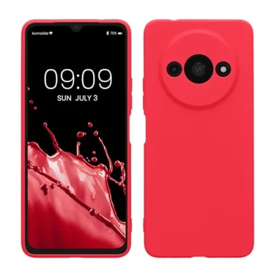 Abbildung von kwmobile Handyhülle kompatibel mit Xiaomi Redmi A3 Hülle Handy Case aus weichem Silikon in Neon Pink