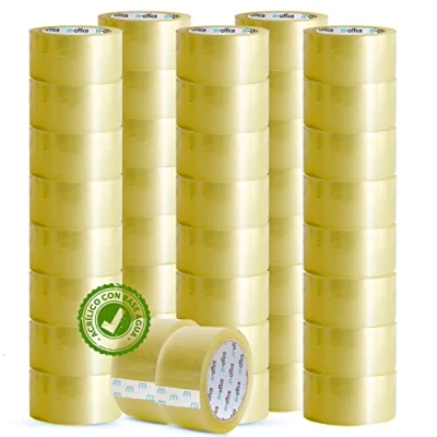 Abbildung von m office Klebeband, transparent, selbstklebend, für Verpackungen von Kartons, Versand, Umzüge und Basteln, sicheres robustes transparentes Papier (48 mm x 66 m, x48 mm)