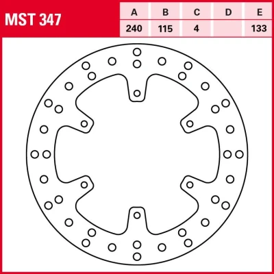 Abbildung von TRW MST347 Bremsscheibe 240 4 gelocht