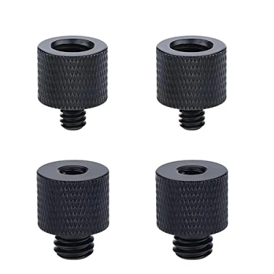 Abbildung von Lamkrtlp 4 Stück Gewindeadapter 3/8&quot; auf 1/4&quot; &amp; Stativ Adapter, Schraube Aluminium Metall Schraubadapter für Kamera, Lautsprecher, Mikrofonstativ, Einbeinstativ