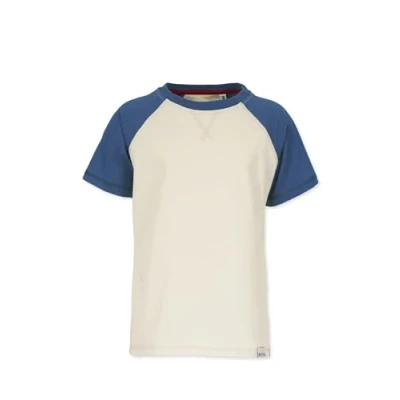 Abbildung von Band of Rascals Kinder Kurzarm T Shirt Raglan aus Bio Baumwolle, Cream Blue, Gr. 164