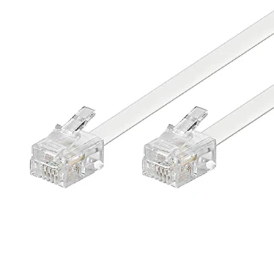 Abbildung von Goobay 93063 Modularanschlusskabel 10 Meter, Weiß RJ11/RJ14 Stecker (6P4C) auf