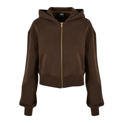Abbildung von Urban Classics Short Sweatjacke, Damen, Größe: XXL, Brown