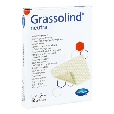 Abbildung von Grassolind Salbenkompressen Neutral 5x5 cm steril