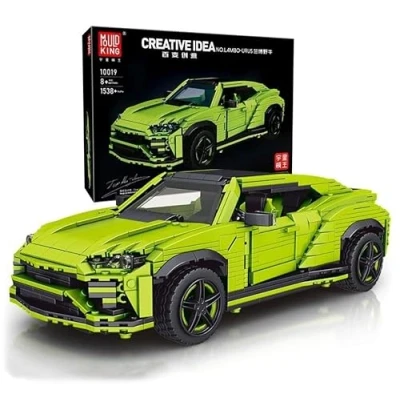 Abbildung von COIL Spielbausteine, Bausteinset, Bauklötze, Baukasten, Autoblöcke, Spielbauklötze, (Modell: 10019, 1538 St), Lambo Urus, Grün, für Kinder ab 8 Jahren