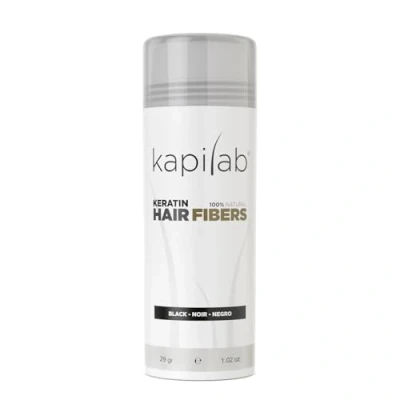 Abbildung von Kapilab Streuhaar Schwarz, Premium Haarpuder zur Haarverdichtung Haarfasern für Dünner Werdenes Haar Keratin Haarpulver Mehr Volumen Hair Fibers Männer und Frauen 25 gramm