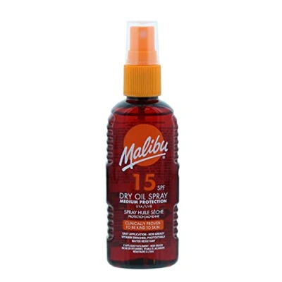 Abbildung von Malibu Wasserabweisendes, nicht fettendes Trockenöl mit mittlerem Schutz, Sonnenspray, LSF 15,100 ml