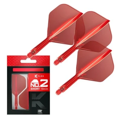 Abbildung von Target Darts K Flex Integrierter Dart Flug und Schaft, Nr. 2 Rot (Kurz) 3er Pack No 2, Precision Moulded In 1 Flights Stem Professionelles Zubehör
